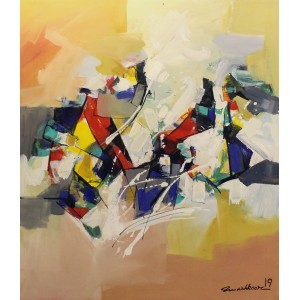Mashkoor Raza, 30 x 36 Inch, Oil on Canvas, Abstract Painting, AC-MR-305
